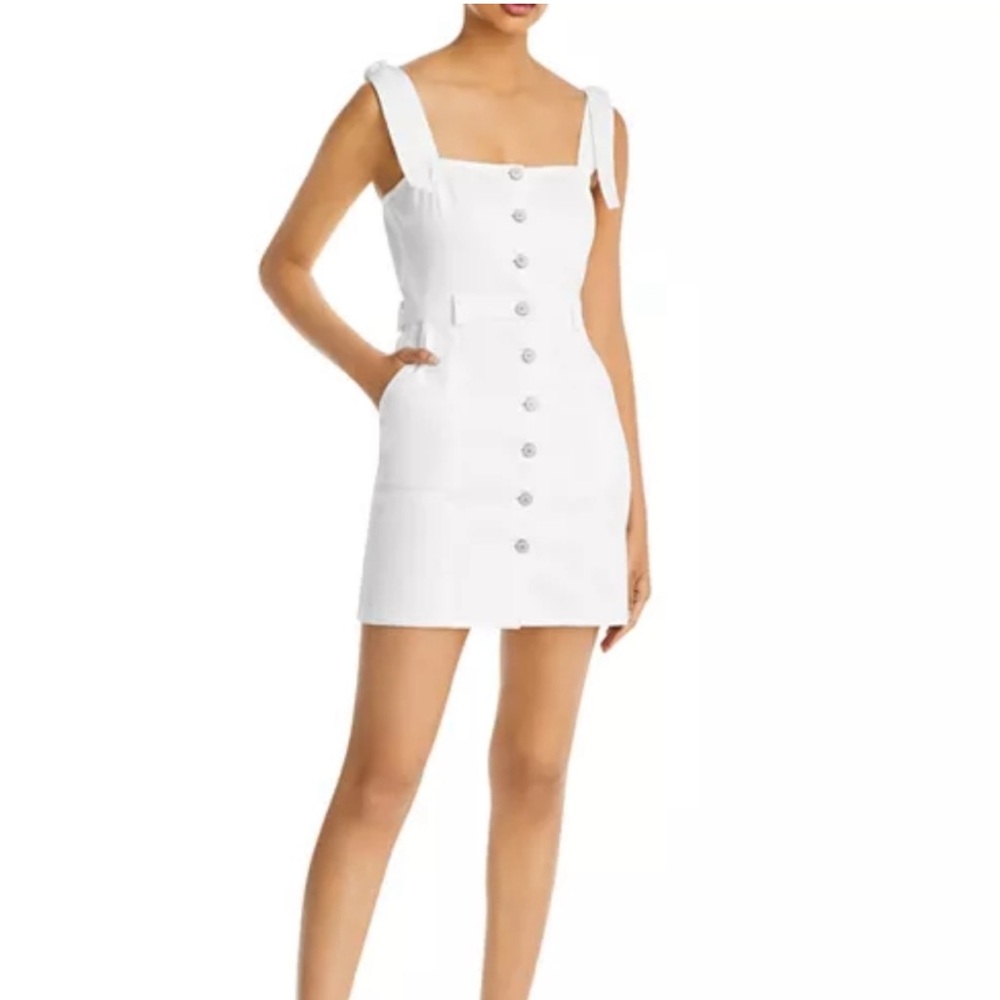 Women’s Cinq a Sept Shayla Tie Strap Button Front Dress